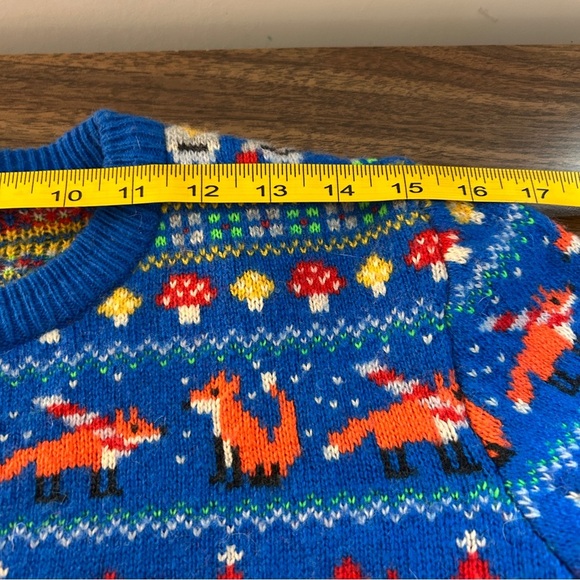 Crewcuts Blue Wool Sweater with Fox and Snowman Design (Youth) 16 - Picture 6 of 9
